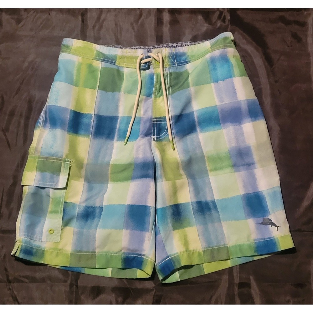 Tommy Bahama Swim Trunk Mens Medium Mesh Liner Beach Swimming Board‎ Short Check
